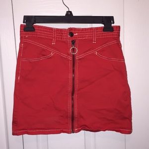 Red jean skirt